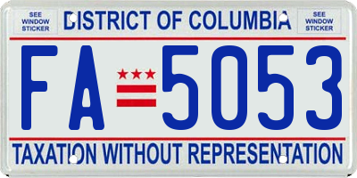 DC license plate FA5053