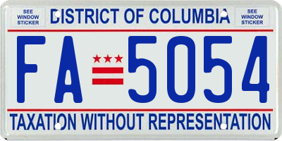 DC license plate FA5054