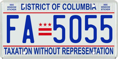 DC license plate FA5055