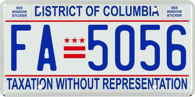 DC license plate FA5056