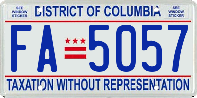 DC license plate FA5057