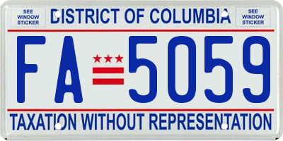 DC license plate FA5059