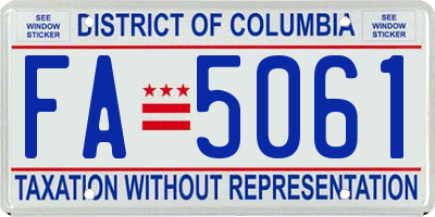 DC license plate FA5061