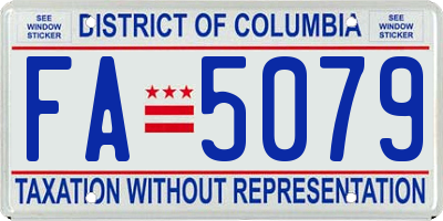 DC license plate FA5079