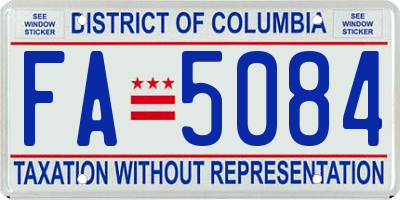 DC license plate FA5084