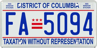 DC license plate FA5094