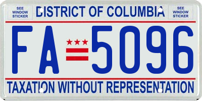 DC license plate FA5096