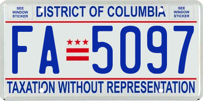 DC license plate FA5097