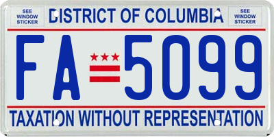 DC license plate FA5099