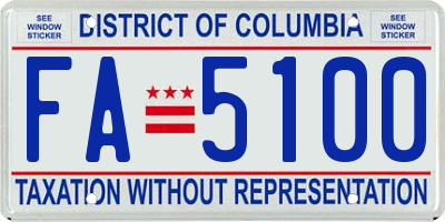 DC license plate FA5100