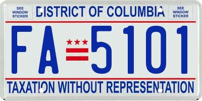 DC license plate FA5101