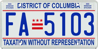 DC license plate FA5103