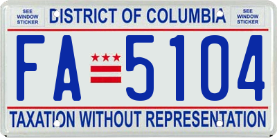 DC license plate FA5104