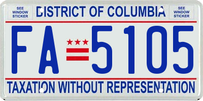 DC license plate FA5105