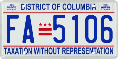 DC license plate FA5106