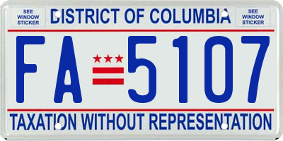 DC license plate FA5107