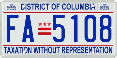 DC license plate FA5108