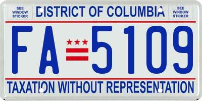 DC license plate FA5109