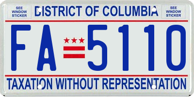 DC license plate FA5110