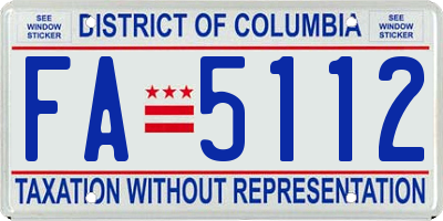 DC license plate FA5112