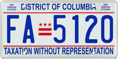 DC license plate FA5120