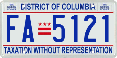 DC license plate FA5121