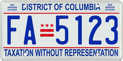 DC license plate FA5123