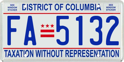 DC license plate FA5132