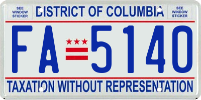 DC license plate FA5140