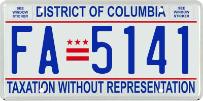 DC license plate FA5141