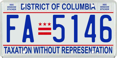 DC license plate FA5146