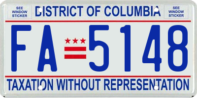 DC license plate FA5148