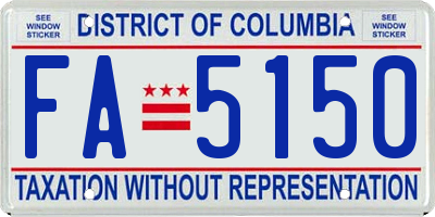 DC license plate FA5150