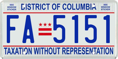 DC license plate FA5151