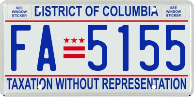 DC license plate FA5155