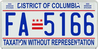 DC license plate FA5166