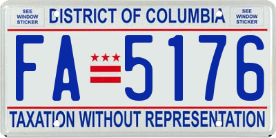 DC license plate FA5176