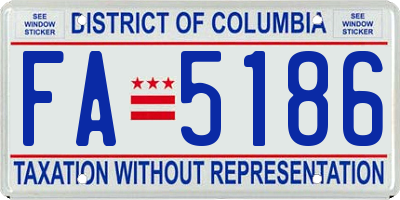 DC license plate FA5186