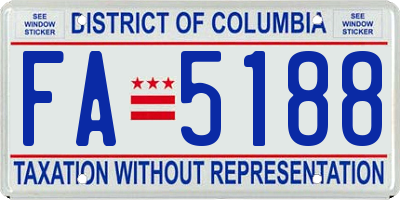 DC license plate FA5188