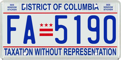 DC license plate FA5190