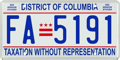 DC license plate FA5191