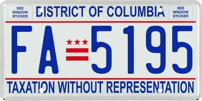 DC license plate FA5195