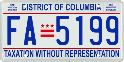 DC license plate FA5199