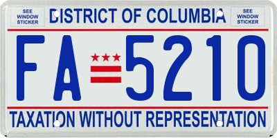 DC license plate FA5210