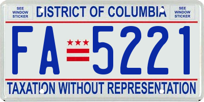 DC license plate FA5221