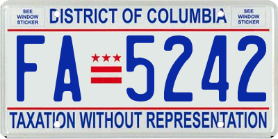 DC license plate FA5242