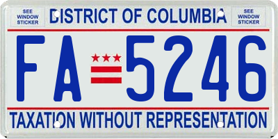 DC license plate FA5246