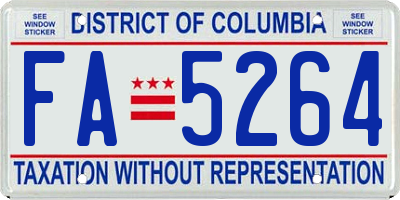 DC license plate FA5264