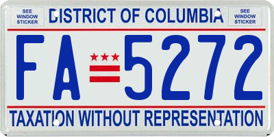 DC license plate FA5272