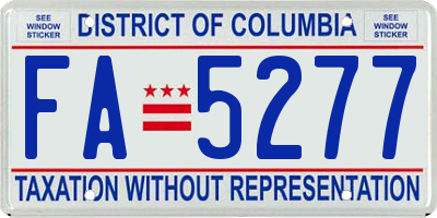 DC license plate FA5277